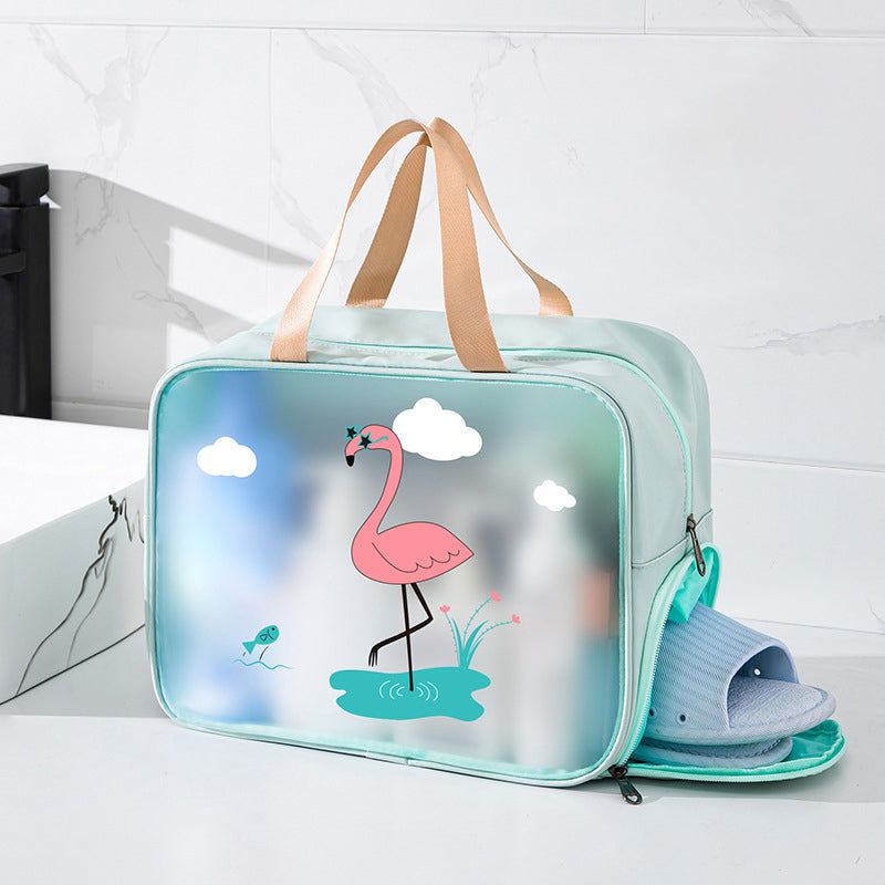TB-0494 Large Size Stylish Portable Waterproof Makeup Storage Bag Fitness Swimming Toiletry Bag with Shoe Pocket