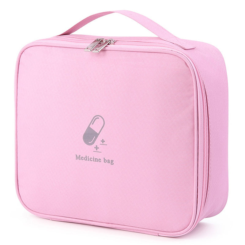 TB-0654 Large Size Travel Emergency Medical Bag Portable Dual Zipper Medicine Storage Handbag
