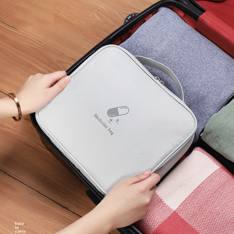 TB-0654 Large Size Travel Emergency Medical Bag Portable Dual Zipper Medicine Storage Handbag