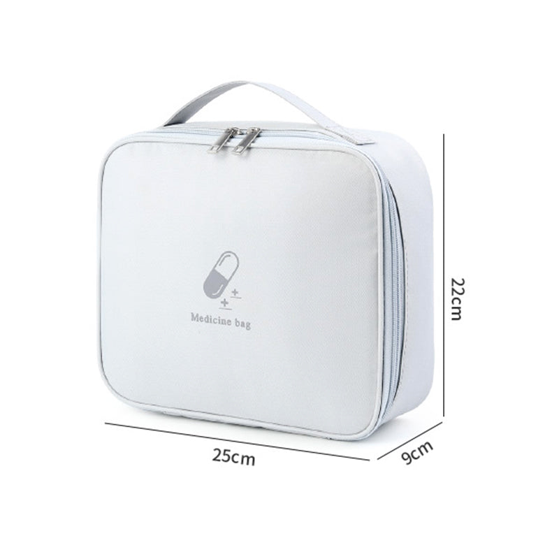 TB-0654 Large Size Travel Emergency Medical Bag Portable Dual Zipper Medicine Storage Handbag