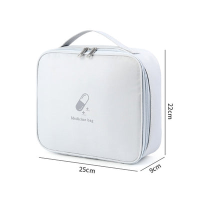 TB-0654 Large Size Travel Emergency Medical Bag Portable Dual Zipper Medicine Storage Handbag