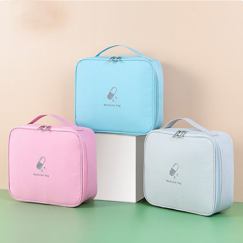 TB-0654 Large Size Travel Emergency Medical Bag Portable Dual Zipper Medicine Storage Handbag