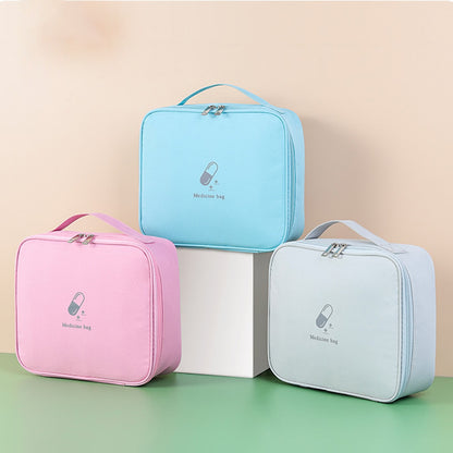 TB-0654 Large Size Travel Emergency Medical Bag Portable Dual Zipper Medicine Storage Handbag