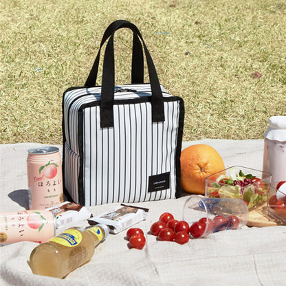 Stylish Insulated Lunch Tote Bag Picnic Office School Bento Zipper Bag
