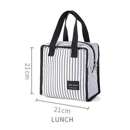 Stylish Insulated Lunch Tote Bag Picnic Office School Bento Zipper Bag