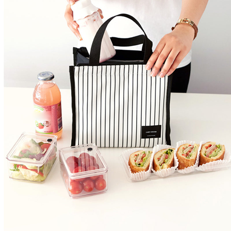 Stylish Insulated Lunch Tote Bag Picnic Office School Bento Zipper Bag