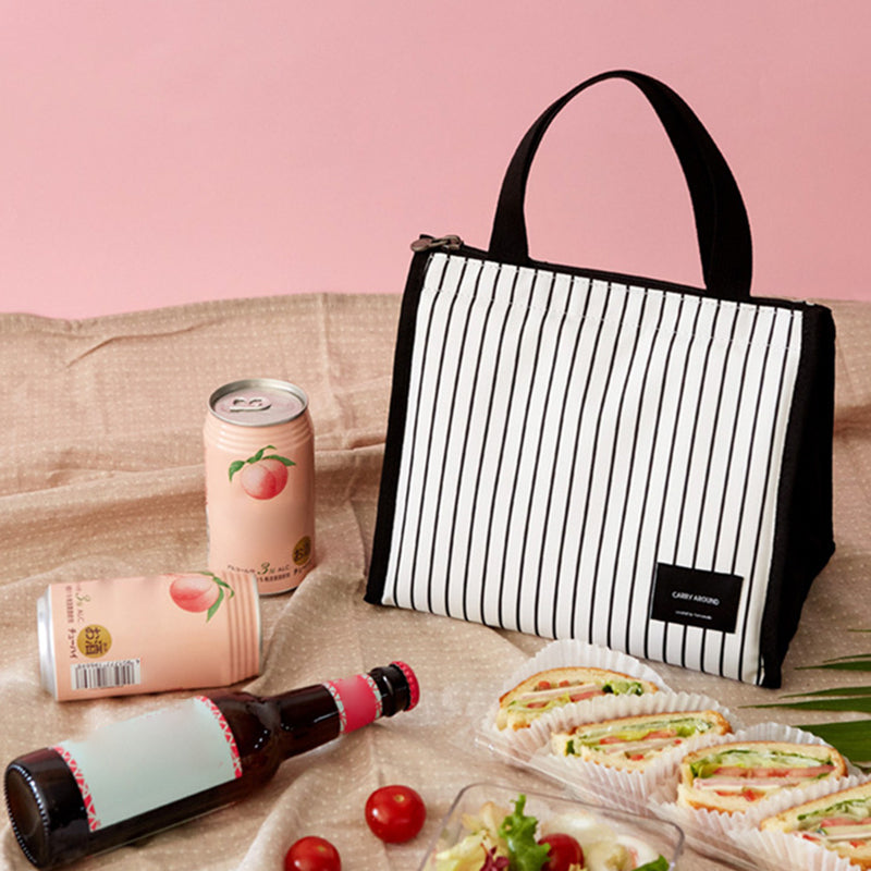 Stylish Insulated Lunch Tote Bag Picnic Office School Bento Zipper Bag