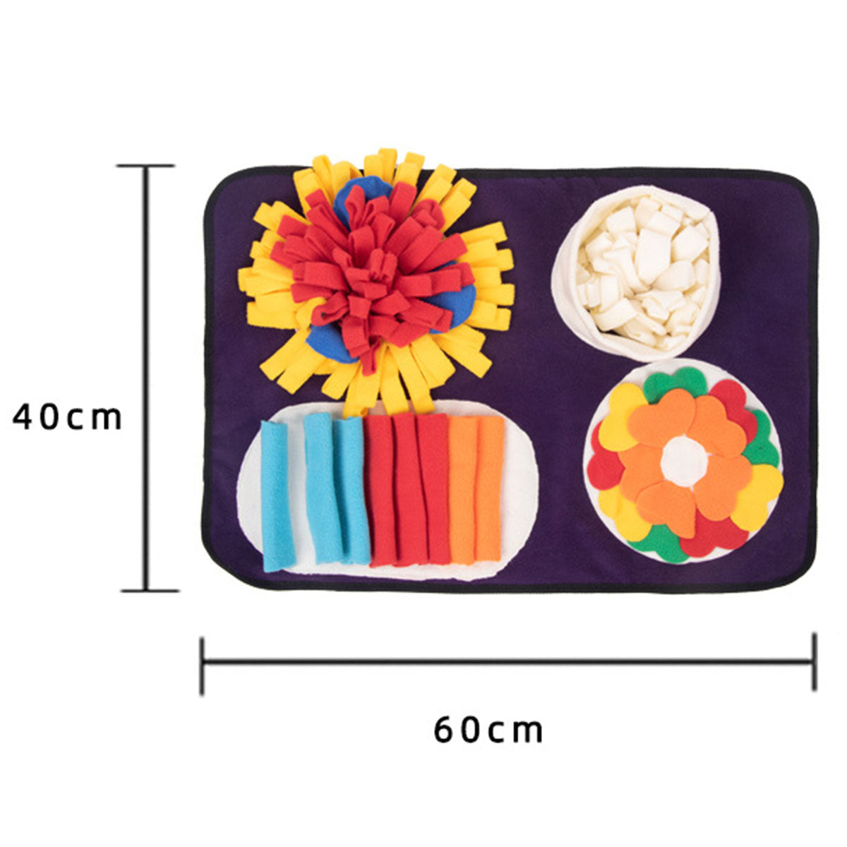 60*40cm Durable Interactive Dog Feeding Mat Puzzle Toys Foraging Skills Mat for Cats Dogs