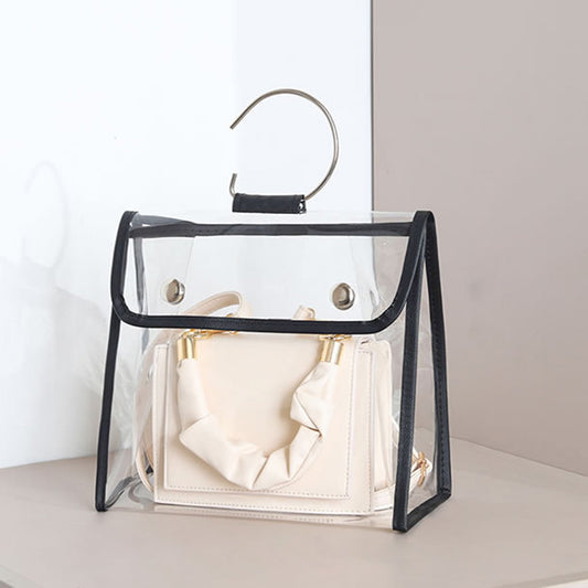 TB-0395 Transparent PVC Cover+PU Leather Women's Bag Moisture-proof Handbag Storage Bag, Size: S