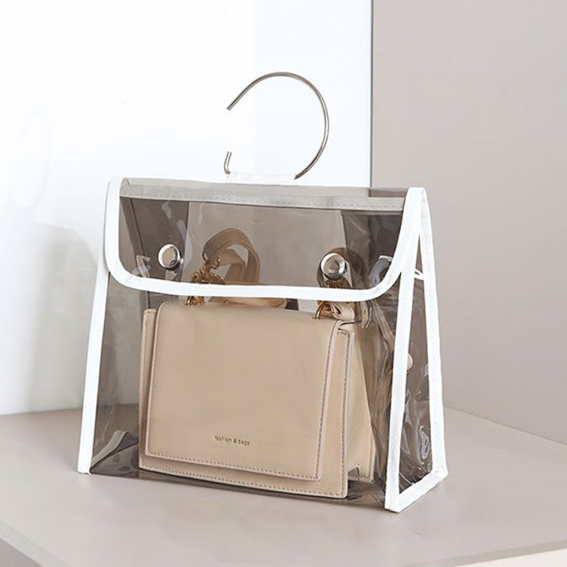 TB-0395 Transparent PVC Cover+PU Leather Women's Bag Moisture-proof Handbag Storage Bag, Size: S