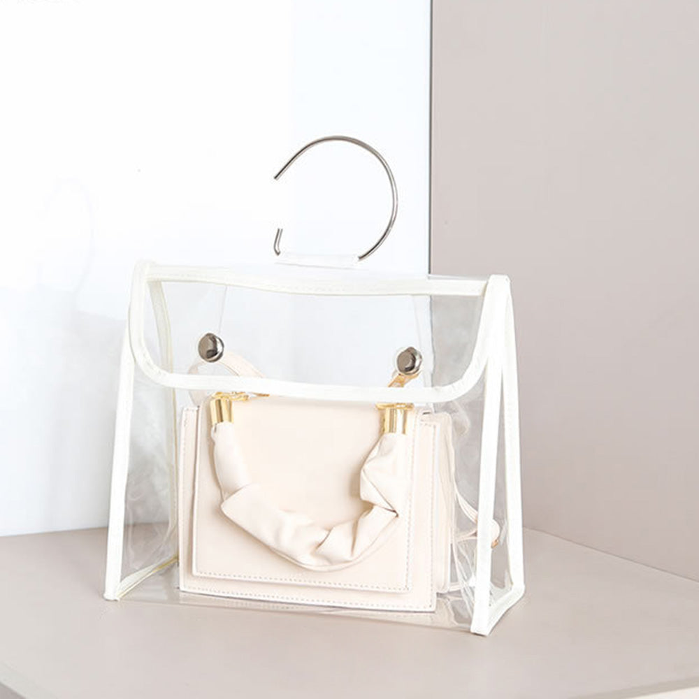 TB-0395 Transparent PVC Cover+PU Leather Women's Bag Moisture-proof Handbag Storage Bag, Size: S