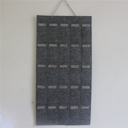 25 Slots Wall Hanging Felt Sunglasses Holder Bag Eyeglasses Storage Pouch Organizer, Style B