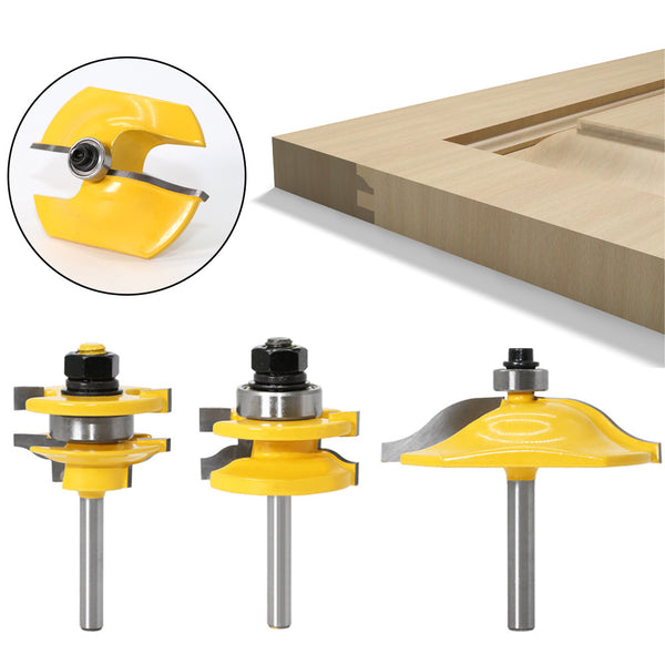 3Pcs Router Bit Set 1 / 4&quot; Shank Woodworking Wood Cutter Groove Engraving Milling Tool