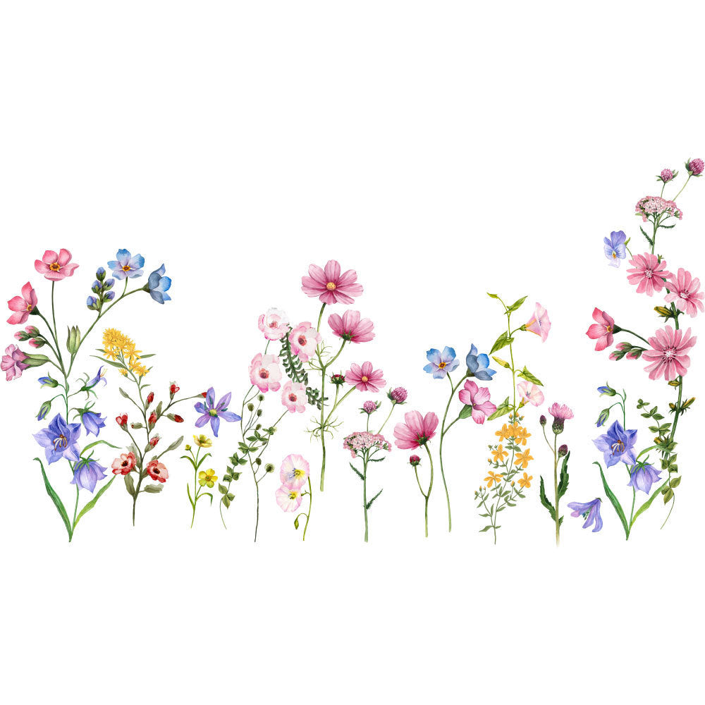 DZY187 2Pcs / Set Flower Plant Wall Decor Sticker Living Room Kindergarten Decal Wallpaper (No EN71 Certification)