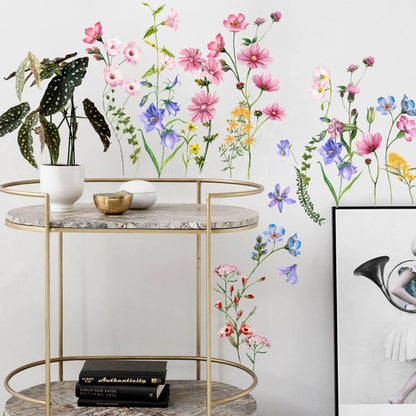 DZY187 2Pcs / Set Flower Plant Wall Decor Sticker Living Room Kindergarten Decal Wallpaper (No EN71 Certification)