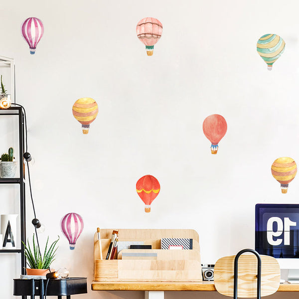 36Pcs / Set Cartoon Hot Air Balloon PVC Wall Stickers for Baby Kids Room Bedroom Nursery Removable DIY Wall Decals (No EN71 Certification)