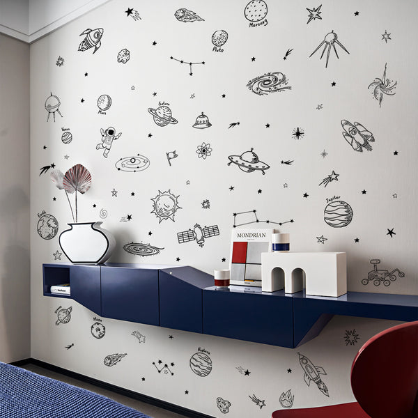MS8069-NH 4Pcs / Set Kids Room Bedroom Wall Decorative Stickers Cartoon Universe Planet Wall Stickers (No EN71 Certification)