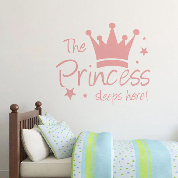 YJ912 1 Set Princess Crown Wall Decals PVC Sticker Wall Decoration for Kids Bedroom (No EN71 Certification), 28x32cm