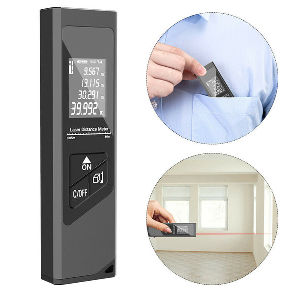 40m Smart Digital Laser Distance Meter Range Finder USB Charging Rangefinder Handheld Distance Measuring Meter
