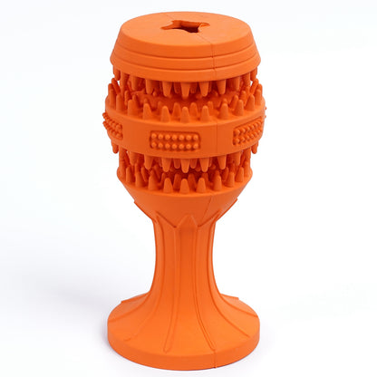 Natural Rubber Goblet Shape Pet Treat Feeding Toy Dog Teeth Cleaning Chewing Bite Interactive Toy