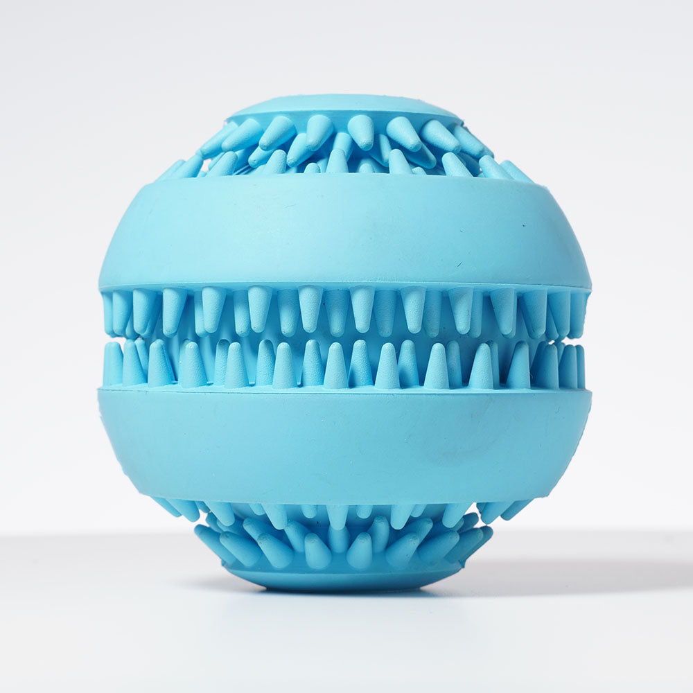 Natural Rubber Round Ball Pet Food Dispensing Treat Toy Dog Teeth Cleaning Chewing Bite Toy