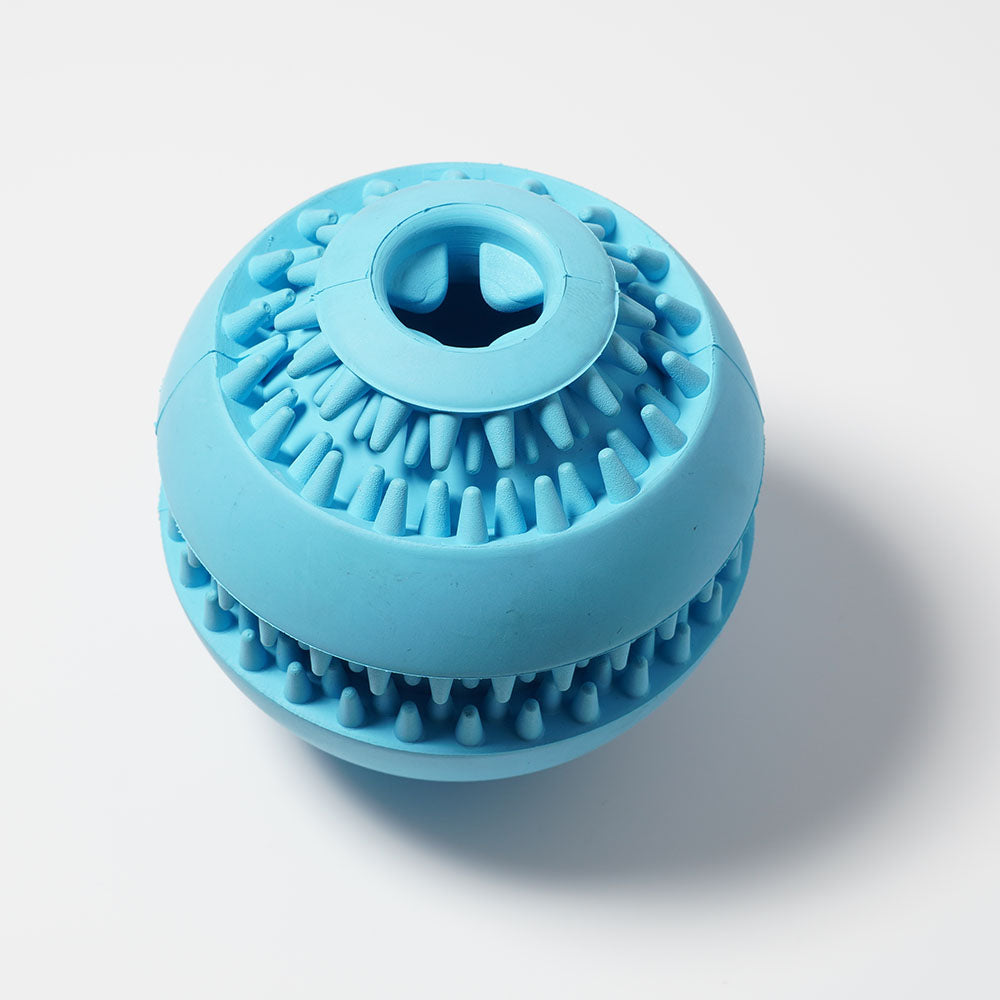 Natural Rubber Round Ball Pet Food Dispensing Treat Toy Dog Teeth Cleaning Chewing Bite Toy