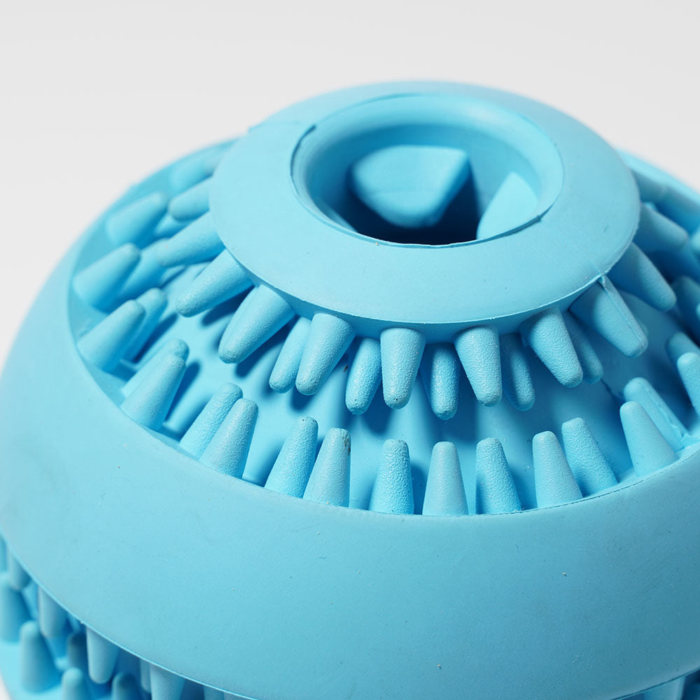 Natural Rubber Round Ball Pet Food Dispensing Treat Toy Dog Teeth Cleaning Chewing Bite Toy