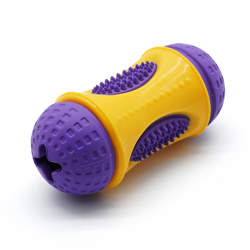 Waist Drum Design Natural Rubber+TPR Pet Treat Feeding Toy Dog Bite Teeth Cleaning Interactive Toy