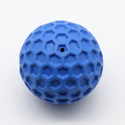 Honeycomb Ball Natural Rubber Pet Teeth Massage Ball Dog Chewing Bite Toy with Squeaky Sound