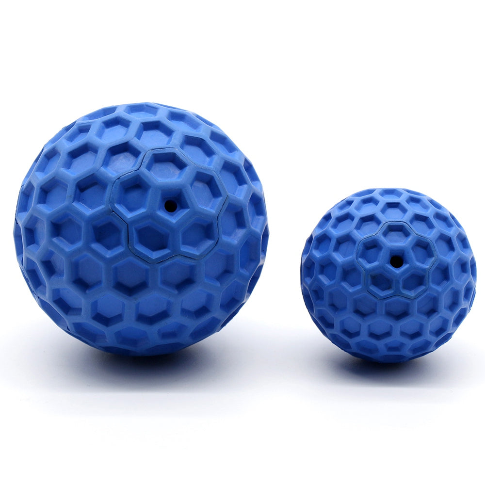 Honeycomb Ball Natural Rubber Pet Teeth Massage Ball Dog Chewing Bite Toy with Squeaky Sound