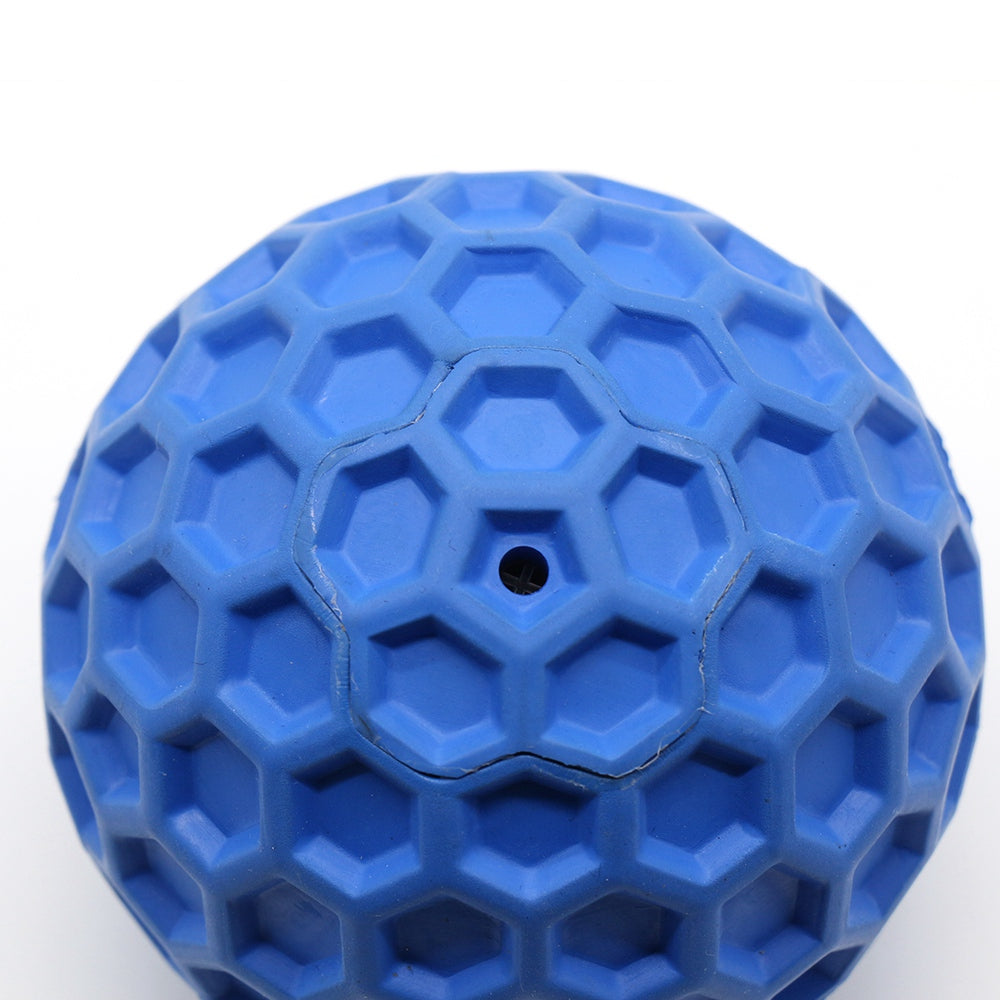 Honeycomb Ball Natural Rubber Pet Teeth Massage Ball Dog Chewing Bite Toy with Squeaky Sound