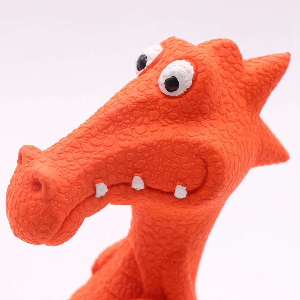 Cute Dinosaur Shape Natural Rubber Pet Teeth Cleaning Bite Toy Dog Chewing Squeaky Sound Toy