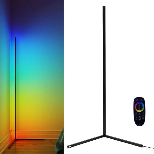 DH-L1004 1.12m RGB LED Corner Floor Lamp Dimmable Corner Light with Bluetooth APP and Touch Remote Control