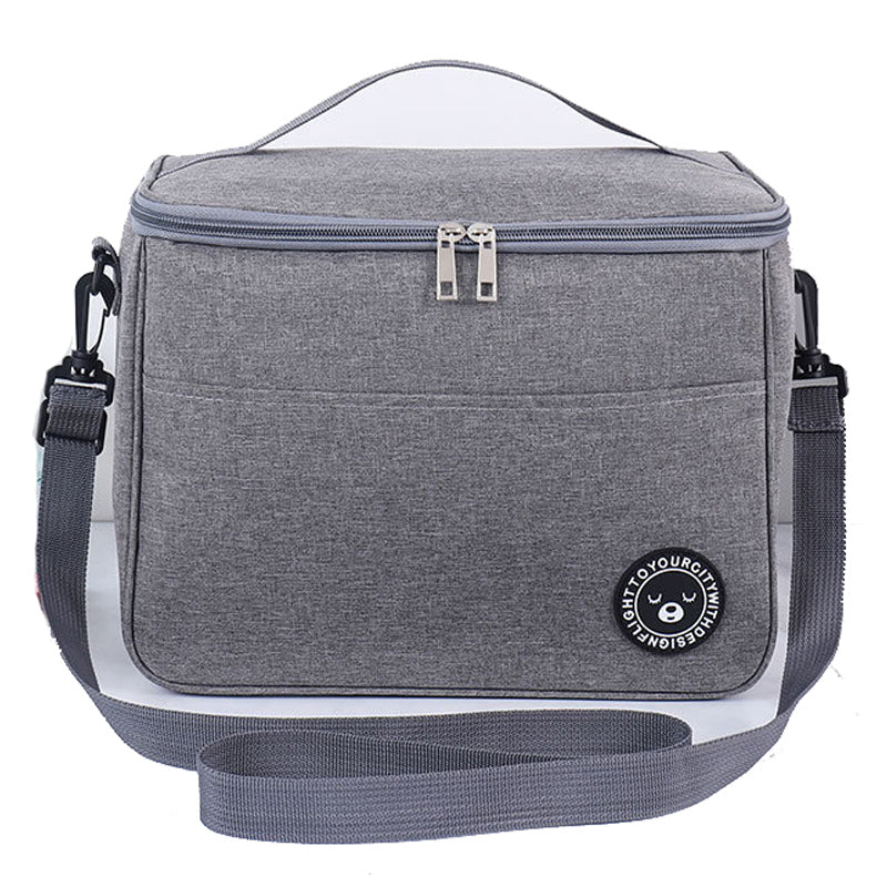 TB-0401 Large Size Oxford Cloth Insulated Lunch Carrying Bag Bento Fruit Storage Bag with Shoulder Strap