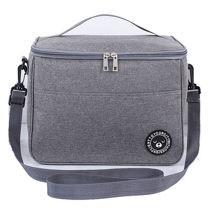 TB-0401 Large Size Oxford Cloth Insulated Lunch Carrying Bag Bento Fruit Storage Bag with Shoulder Strap