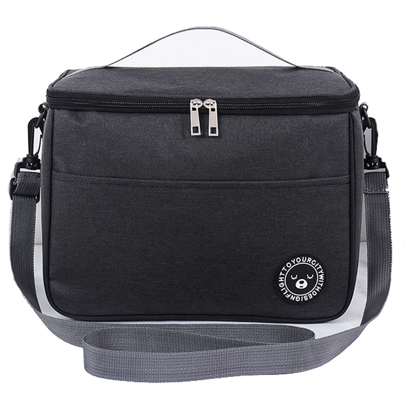 TB-0401 Large Size Oxford Cloth Insulated Lunch Carrying Bag Bento Fruit Storage Bag with Shoulder Strap