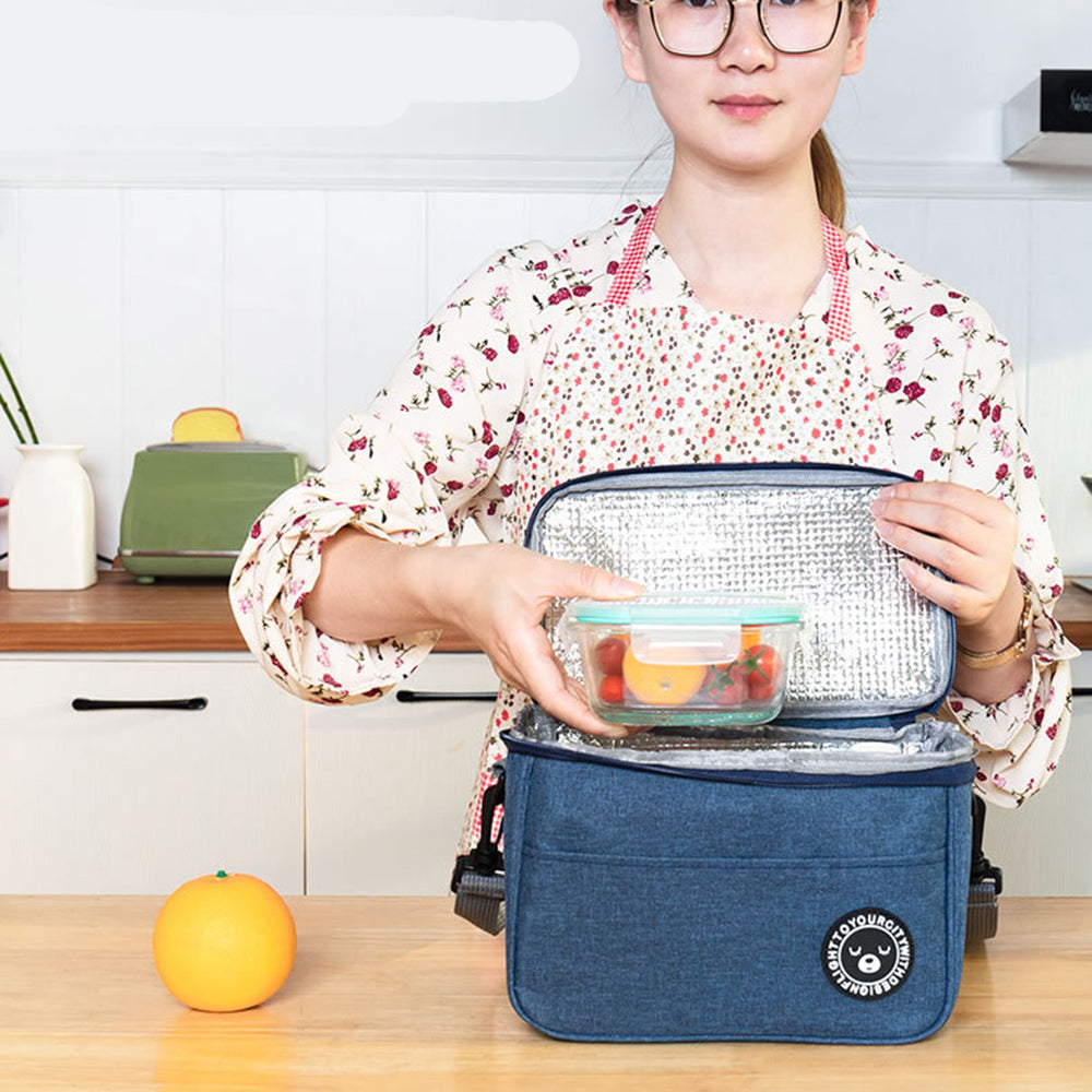 TB-0401 Oxford Cloth Insulated Lunch Carrying Bag Fruit Storage Bag with Shoulder Strap, Size: S