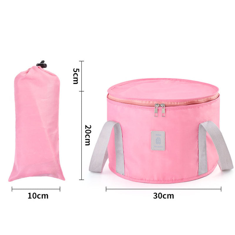 TB-0678 Small Size Portable Folding Water Bucket Travel Camping Hiking Water Holder Bag Washbasin with Lid