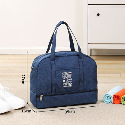 TB-0597 Small Size Portable Swimming Travel Clothes Cosmetics Storage Bag with Shoe Pocket and PVC Waterproof Pouch