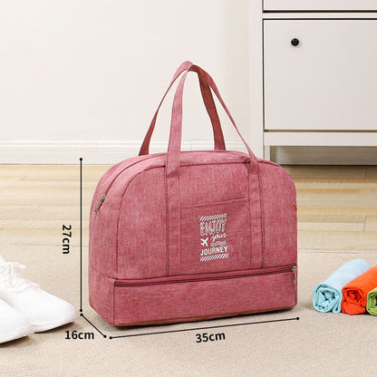 TB-0597 Small Size Portable Swimming Travel Clothes Cosmetics Storage Bag with Shoe Pocket and PVC Waterproof Pouch