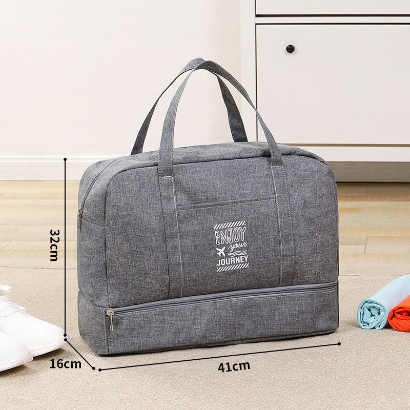 TB-0597 Large Size Portable Travel Handbag Clothes Shoes Cosmetics Storage Bag with PVC Waterproof Pouch