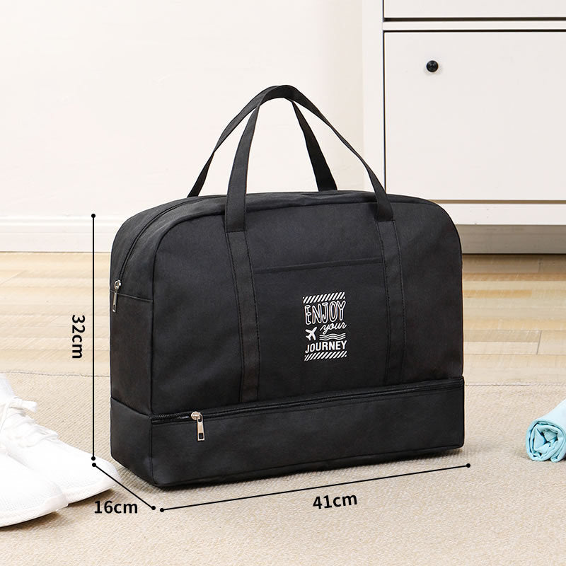 TB-0597 Large Size Portable Travel Handbag Clothes Shoes Cosmetics Storage Bag with PVC Waterproof Pouch