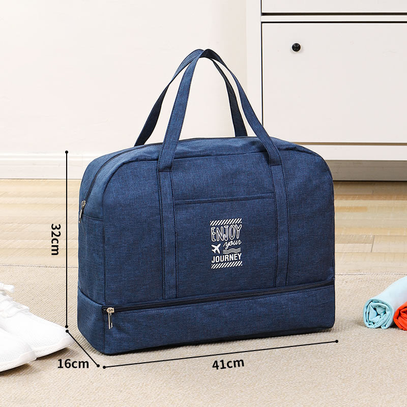 TB-0597 Large Size Portable Travel Handbag Clothes Shoes Cosmetics Storage Bag with PVC Waterproof Pouch