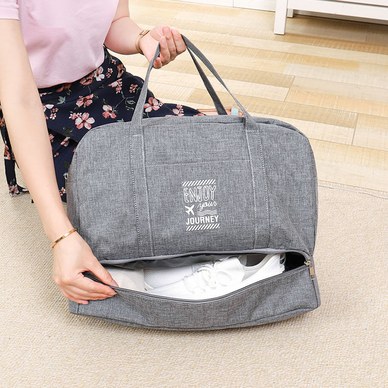 TB-0597 Large Size Portable Travel Handbag Clothes Shoes Cosmetics Storage Bag with PVC Waterproof Pouch