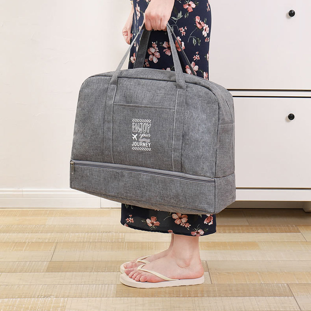 TB-0597 Large Size Portable Travel Handbag Clothes Shoes Cosmetics Storage Bag with PVC Waterproof Pouch