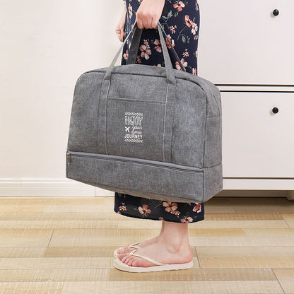 TB-0597 Large Size Portable Travel Handbag Clothes Shoes Cosmetics Storage Bag with PVC Waterproof Pouch