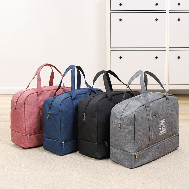 TB-0597 Large Size Portable Travel Handbag Clothes Shoes Cosmetics Storage Bag with PVC Waterproof Pouch