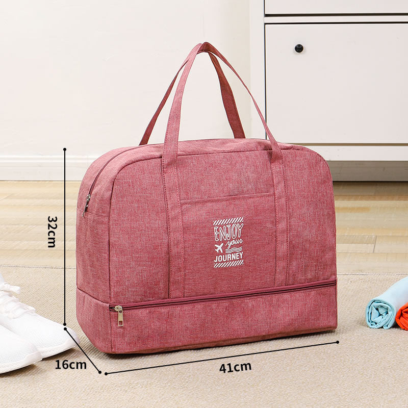 TB-0597 Large Size Portable Travel Handbag Clothes Shoes Cosmetics Storage Bag with PVC Waterproof Pouch