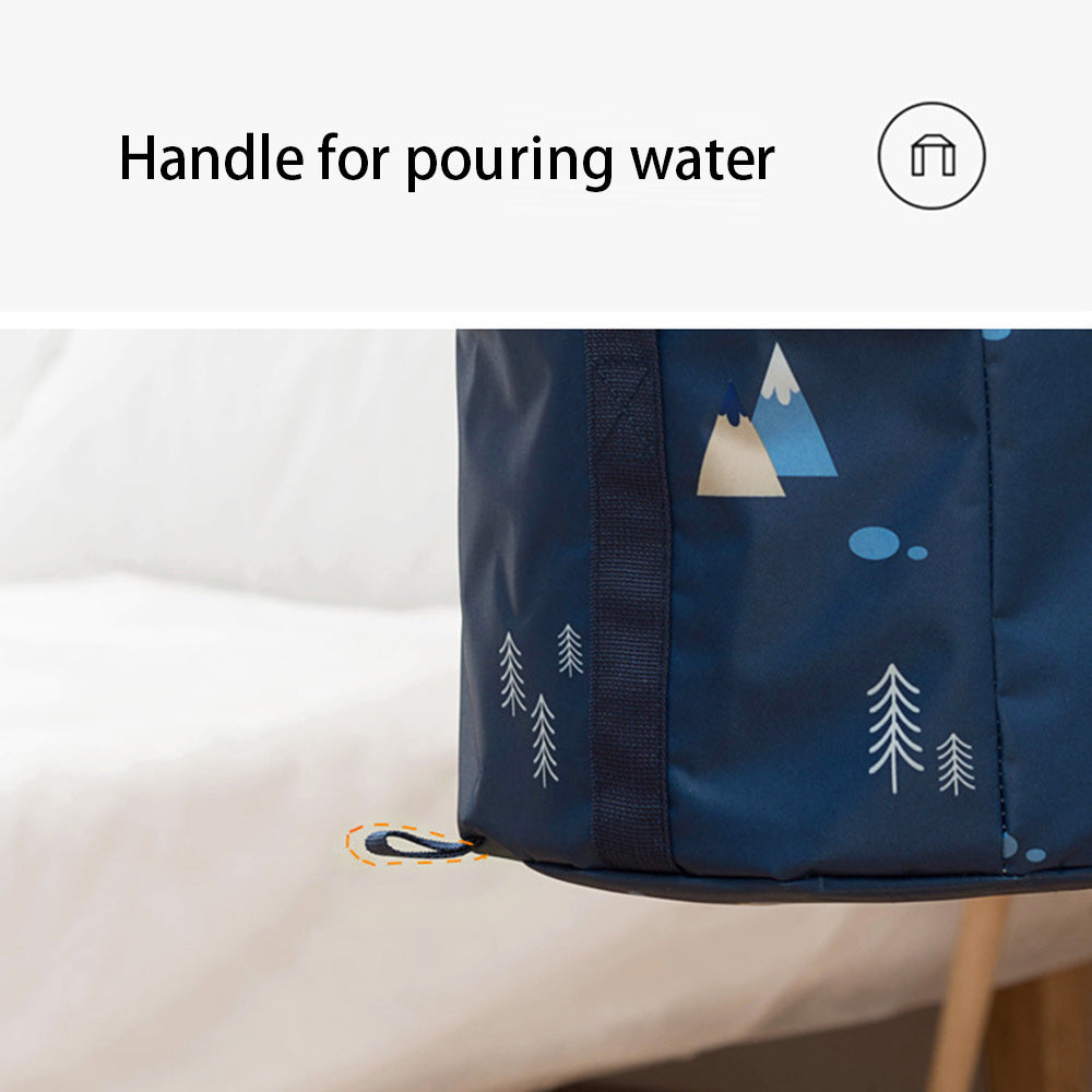 Large Size Portable Folding Travel Face Washing Water Bucket Waterproof Camping Hiking Water Holder Basin