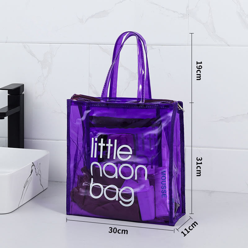 TB-0555 PVC Waterproof Translucent Large Capacity Wash Bag Hand Bag Storage Bag